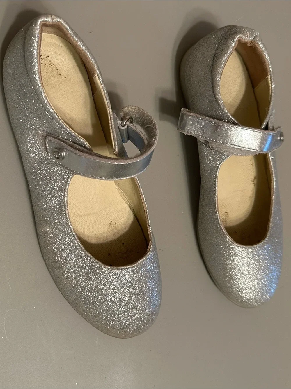 Naturino Girls Silver Glitter Mary Jane Shoes